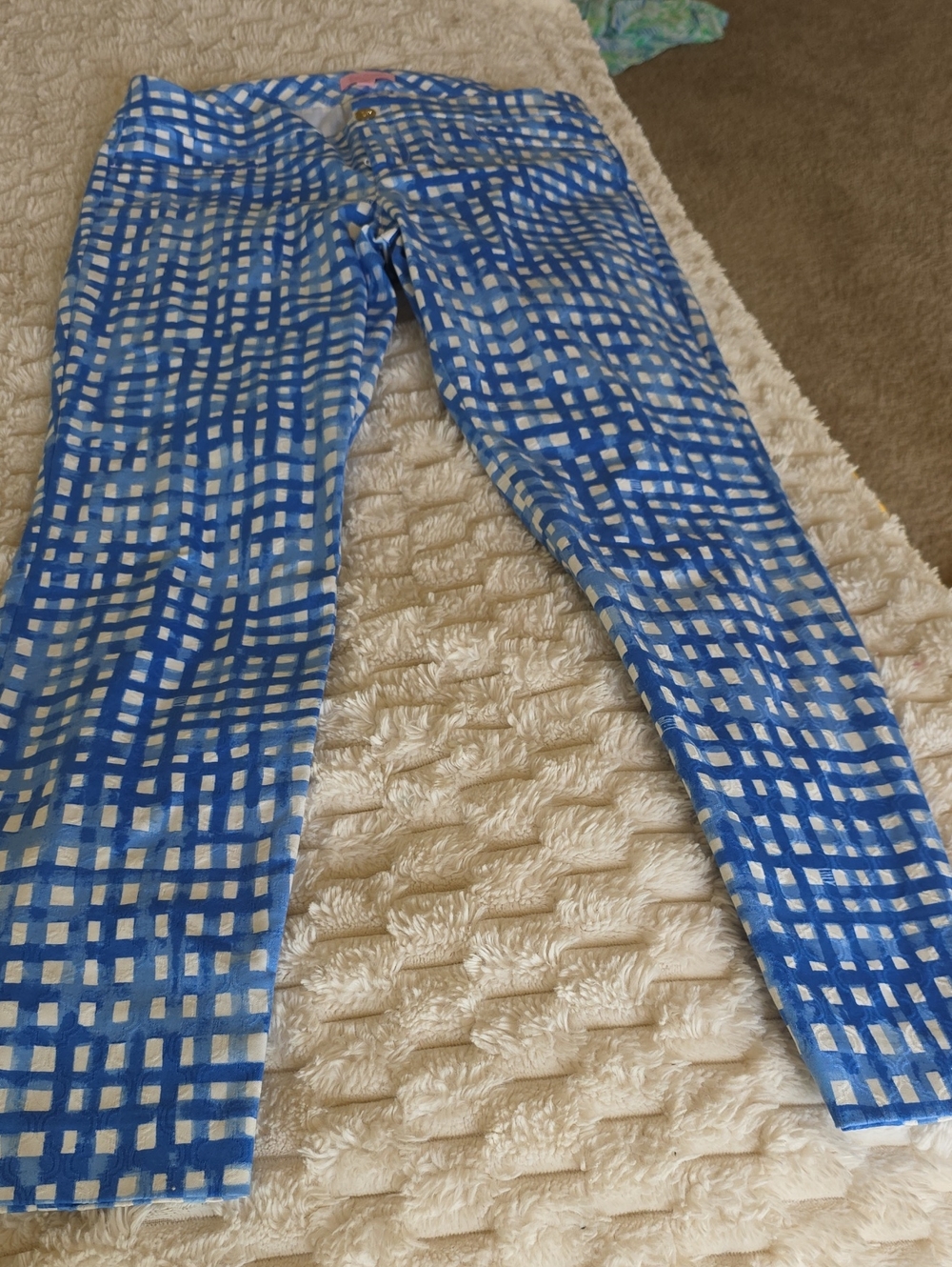 Blue & White Cotton Pants